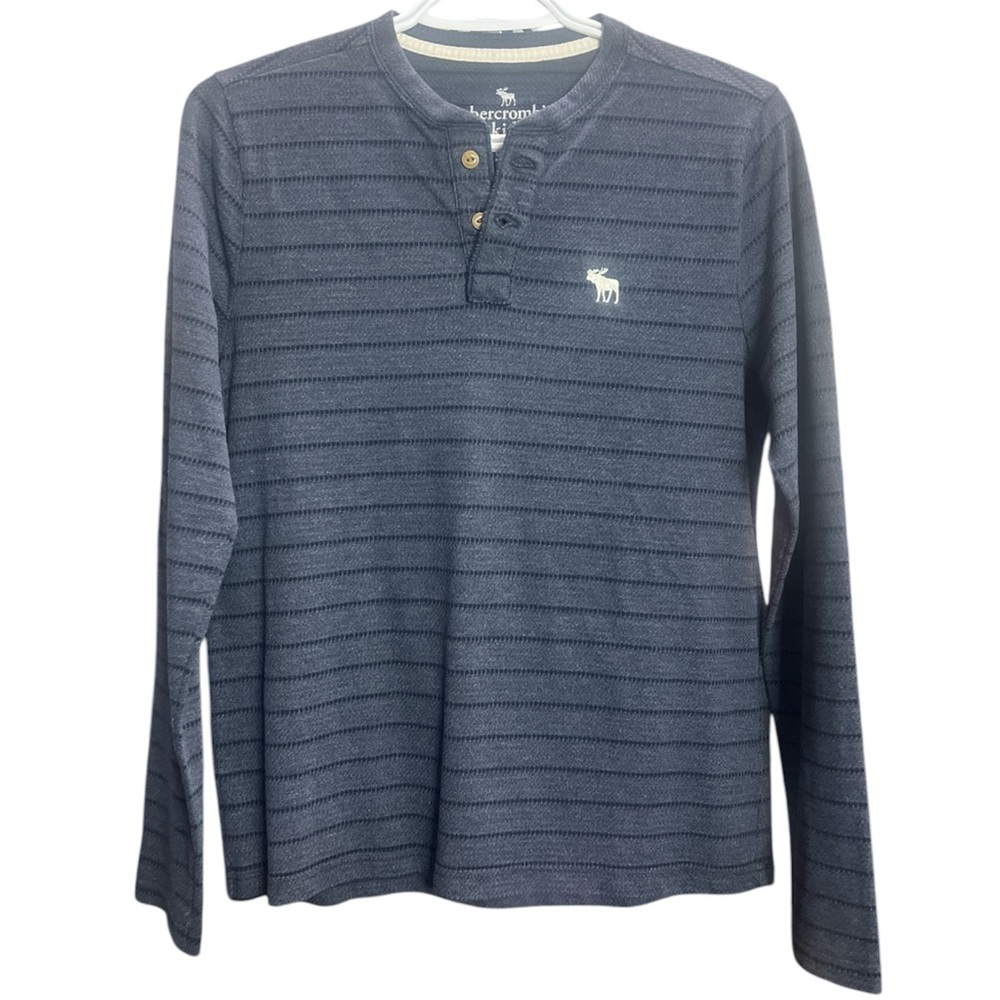 ABERCROMBIE KIDS‎ Blue Stripes Sweater Button Chest size 15/16 Full Sleeves